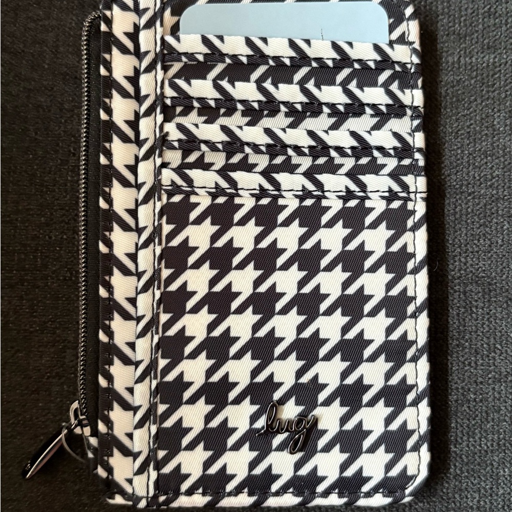 Lug Slide RFID Card Wallet - Micro Houndstooth
